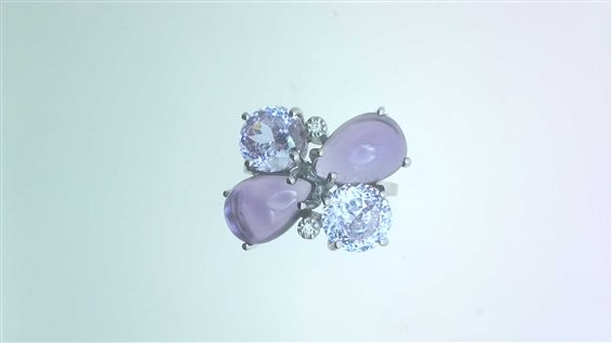 Anillo New Planet Mujer Flower in Oro blanco Ametista AME DIA CT 0.02 - AME DIA CT 0.02